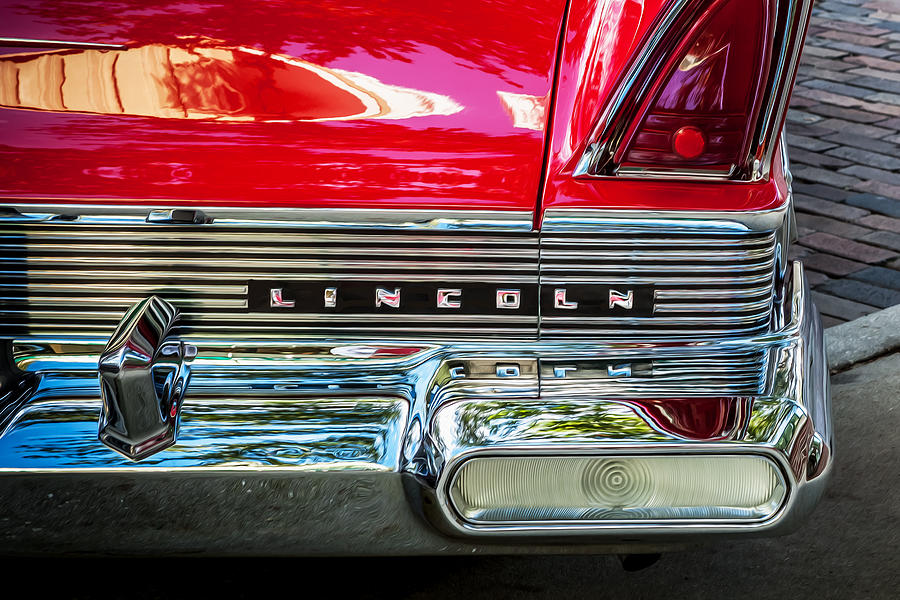 1957 Red Lincoln Premier Coupe X100 Photograph by Rich Franco
