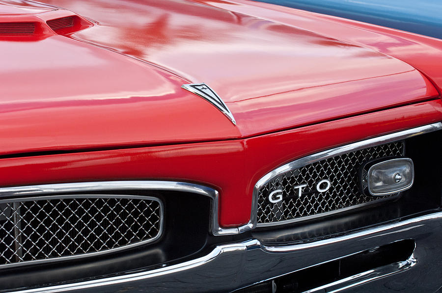 Car Photograph - 1967 Pontiac GTO Grille Emblem #6 by Jill Reger