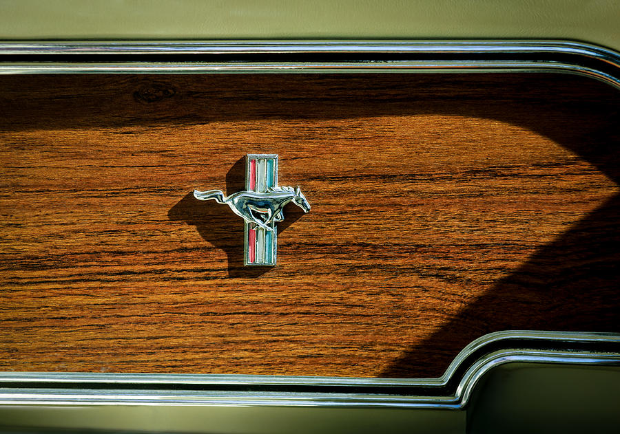 Car Photograph - 1969 Ford Mustang Mach 1 Emblem #6 by Jill Reger