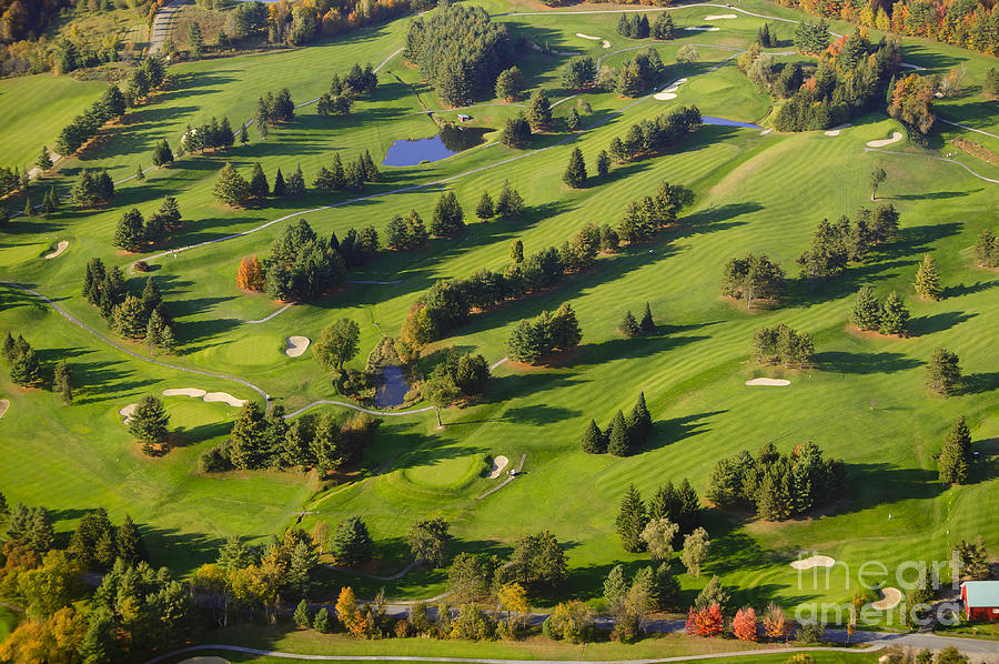 Aerial image of a golf course. #6 Photograph by Don Landwehrle