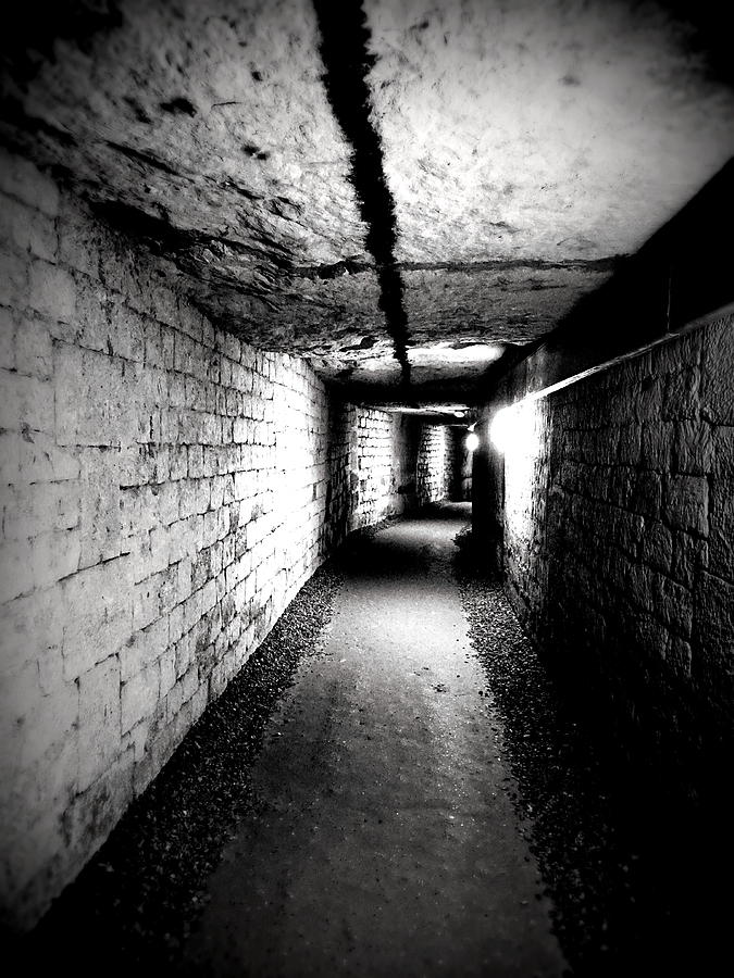 Altered Image Of The Catacomb Tunnels In Paris France Photograph