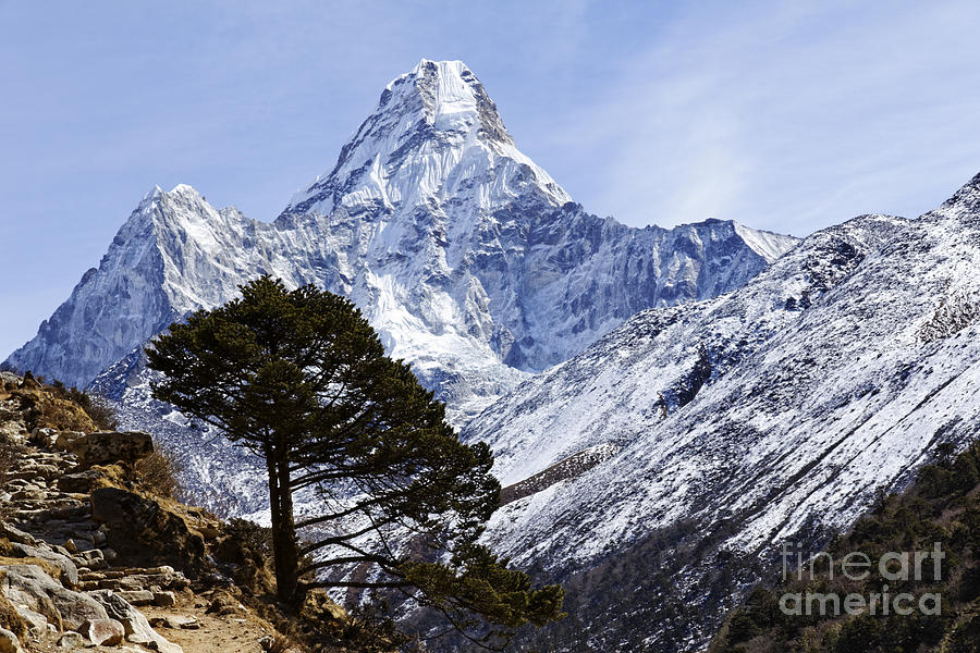 Mountain Photograph - Ama Dablam mountain in the Everest Region of Nepal #6 by Robert Preston