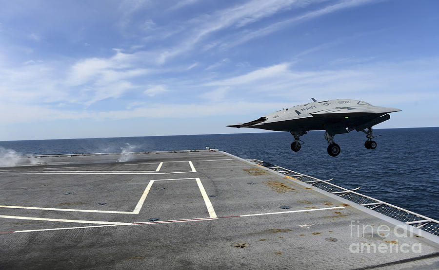 Transportation Photograph - An X-47b Unmanned Combat Air System #6 by Stocktrek Images