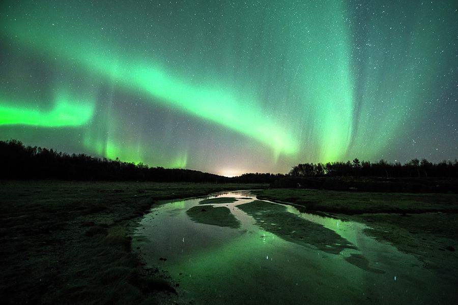 Aurora Borealis Over A River #6 Photograph by Tommy Eliassen/science Photo Library
