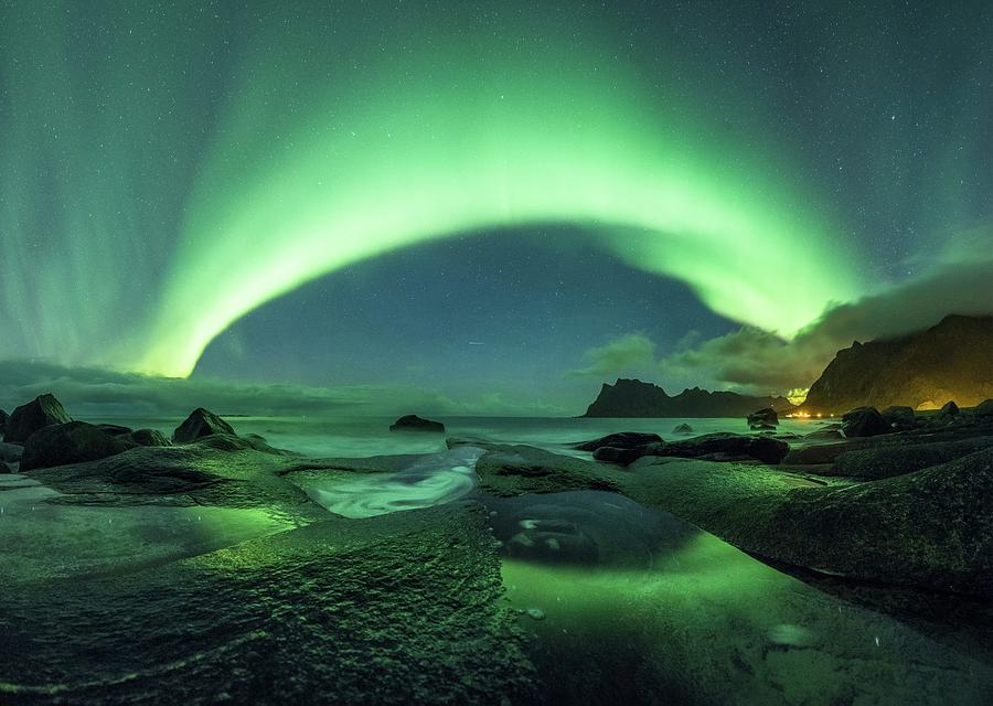 Aurora Borealis Over Coastal Rocks #6 Photograph by Tommy Eliassen/science Photo Library