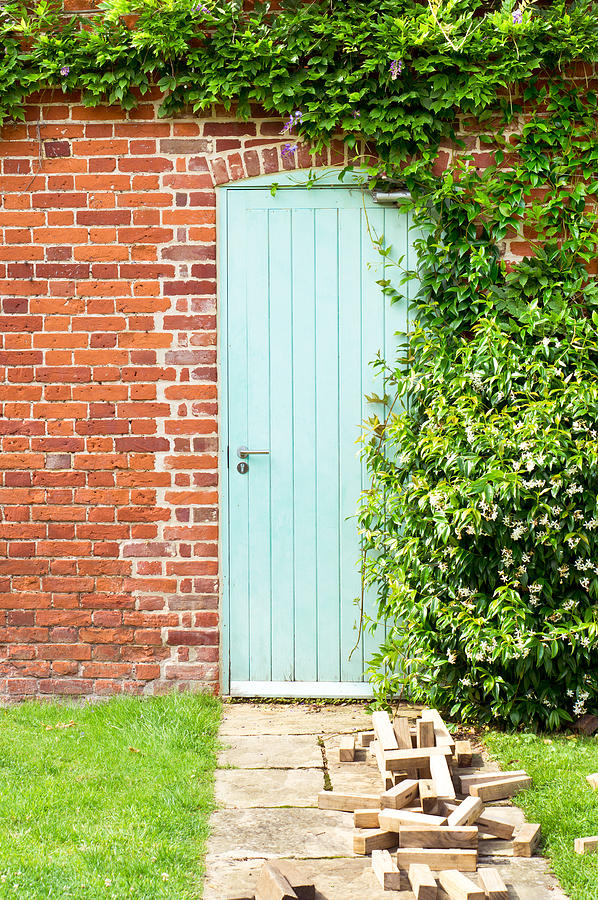 Brick Photograph - Blue door #6 by Tom Gowanlock