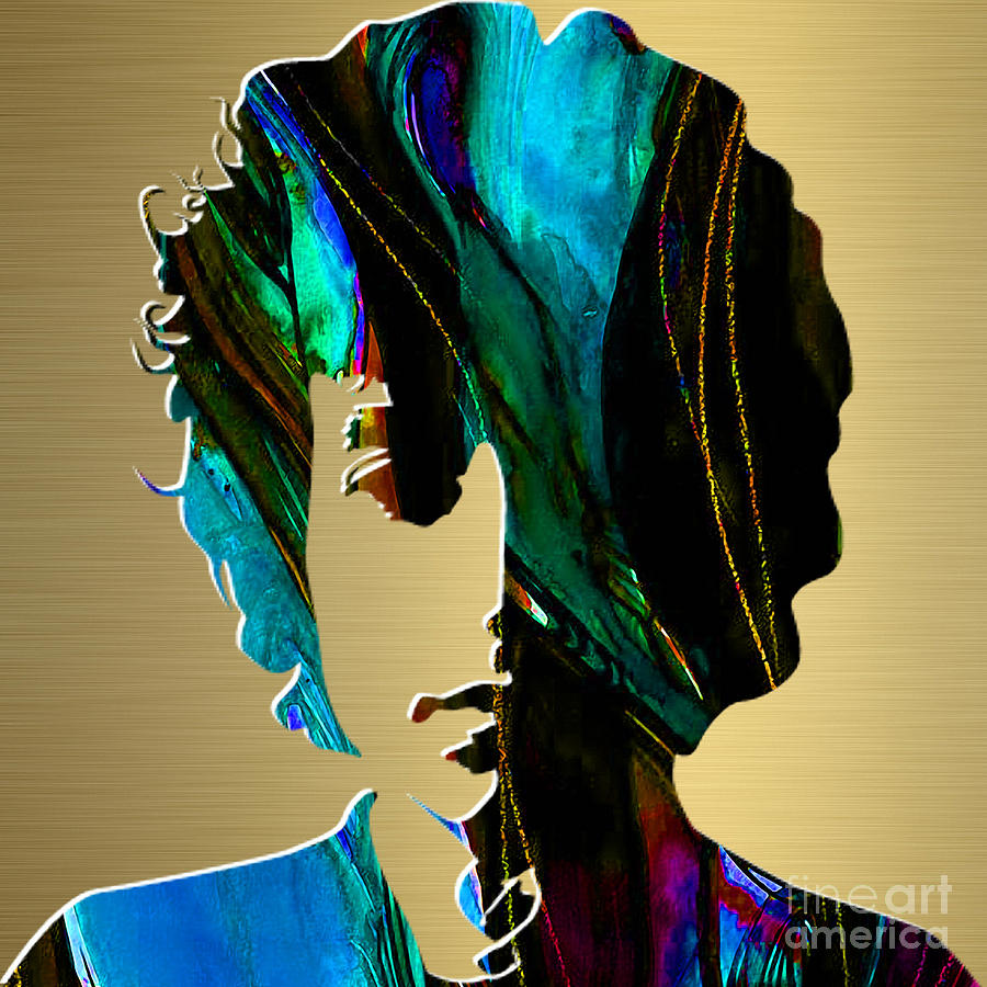 Bob Dylan Gold Series #8 Mixed Media by Marvin Blaine