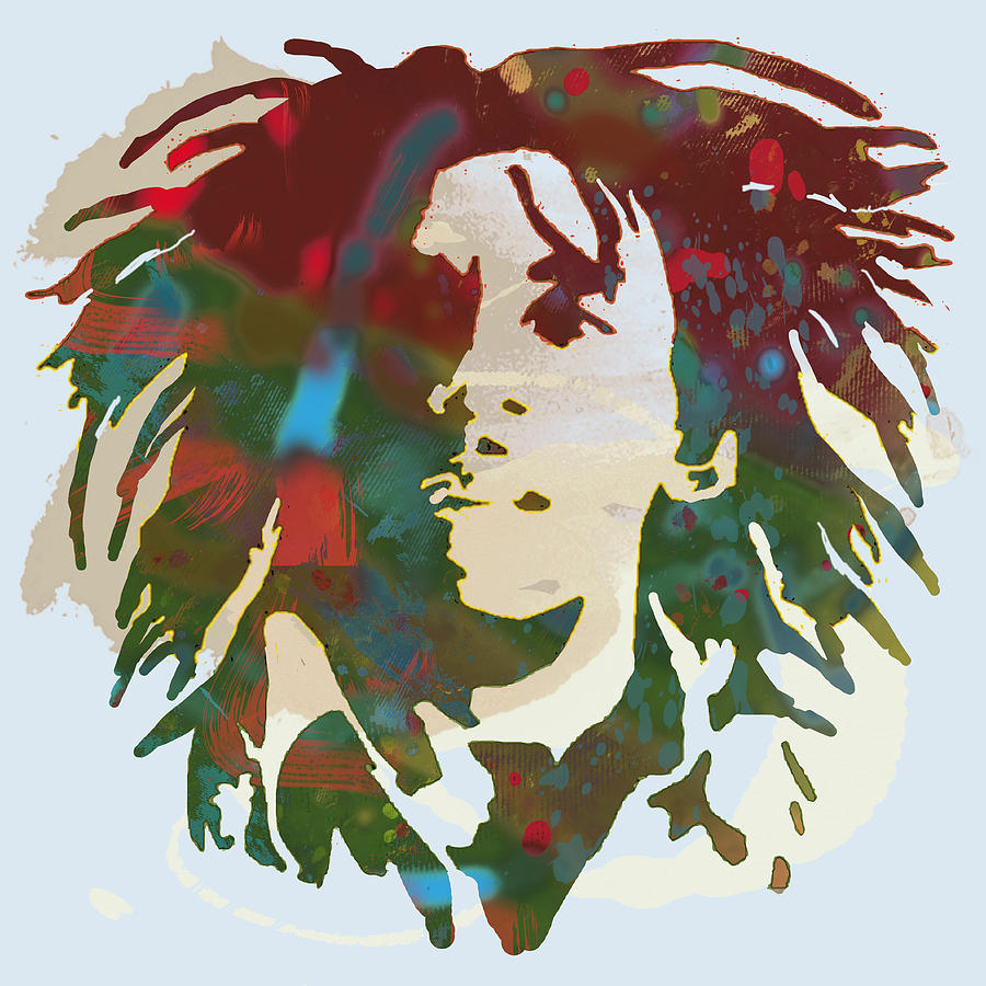 Portrait Drawing - Bob Marley stylised pop art drawing potrait poser #6 by Kim Wang