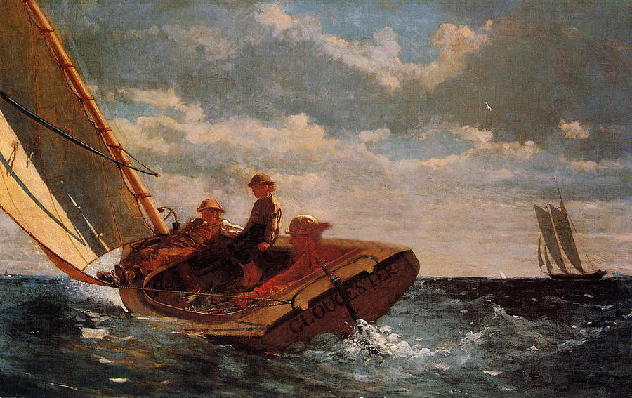Classic Art With A Change Digital Art - Breezing Up #6 by Winslow Homer