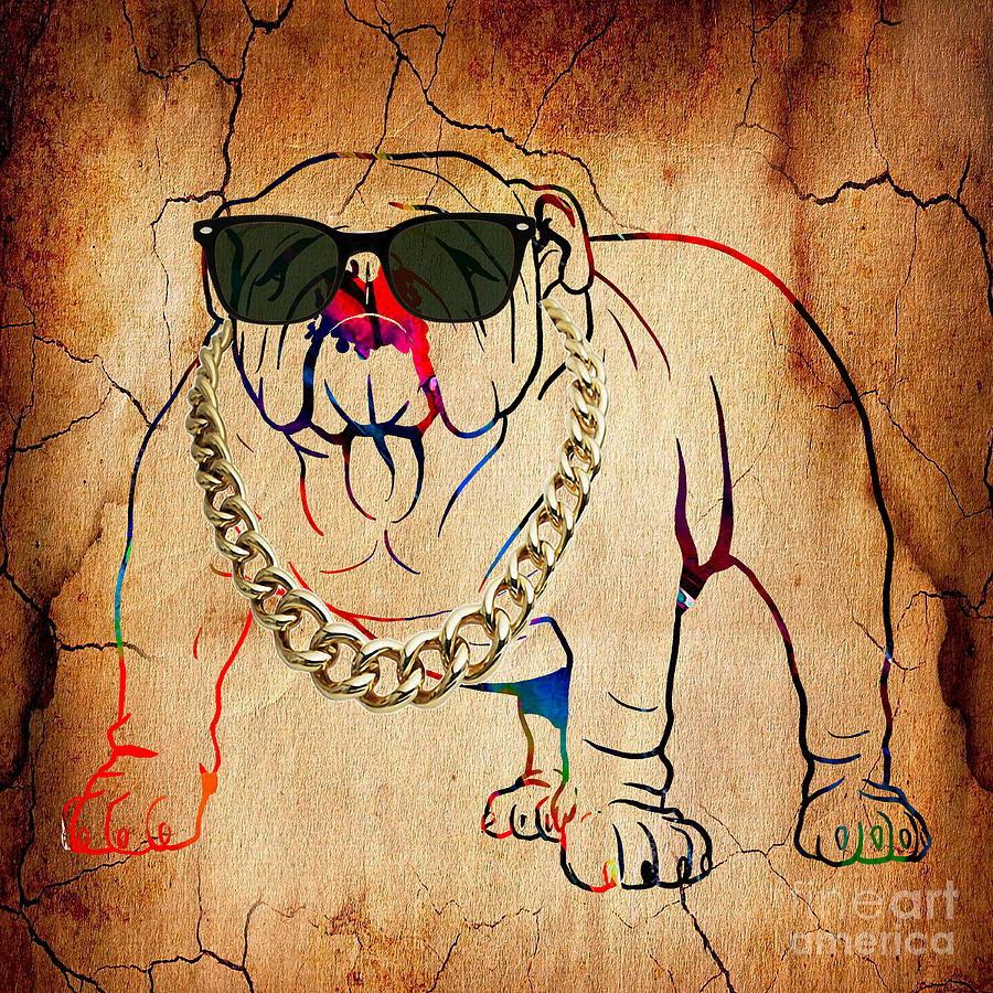 Cool Mixed Media - Bulldog Collection #6 by Marvin Blaine