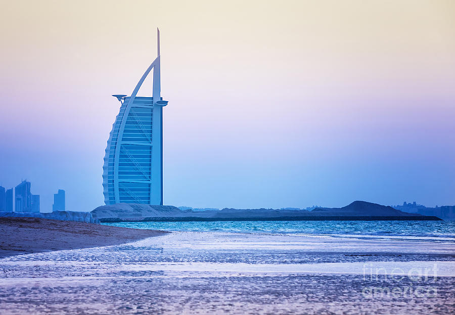 Burj Al Arab hotel on Jumeirah beach in Dubai #6 Photograph by Anna Om