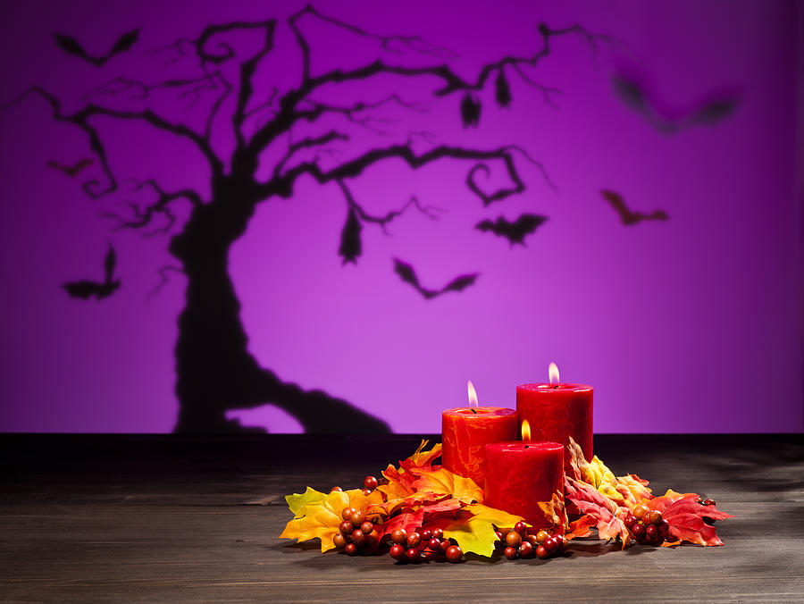 Candles in Halloween setting #6 Photograph by U Schade