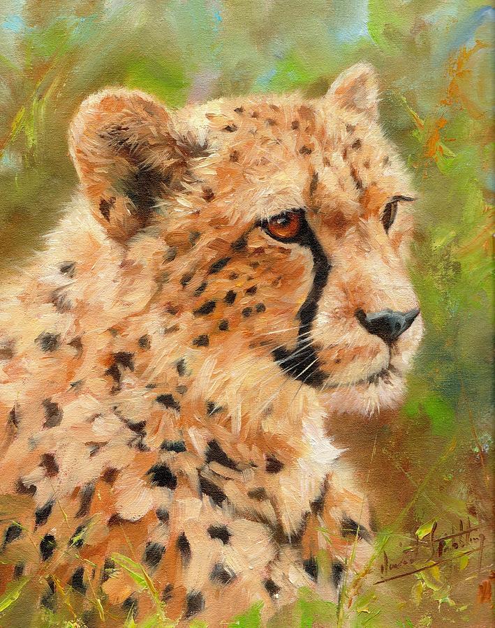 Cheetah Painting by David Stribbling - Fine Art America