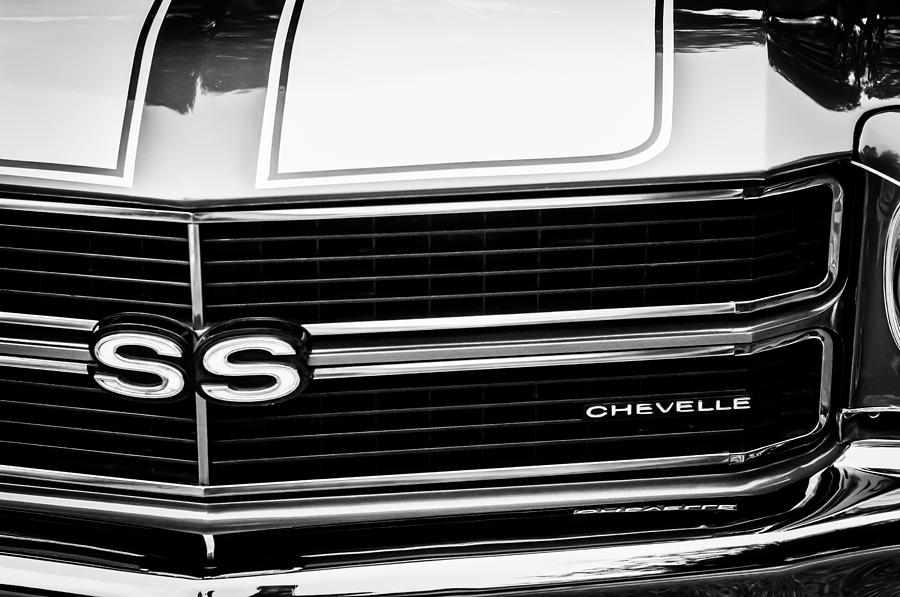 Car Photograph - Chevrolet Chevelle SS Grille Emblem #6 by Jill Reger
