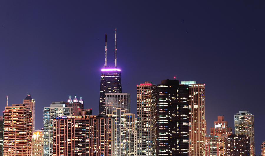 Chicago skyline at dusk #6 Photograph by Songquan Deng