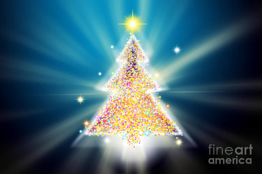 Backdrop Digital Art - Christmas Tree by Atiketta Sangasaeng Backdrop Digital Art - Christmas Tree by Atiketta Sangasaeng