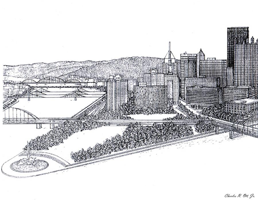 City of Pittsburgh Drawing by Charles Ott Fine Art America