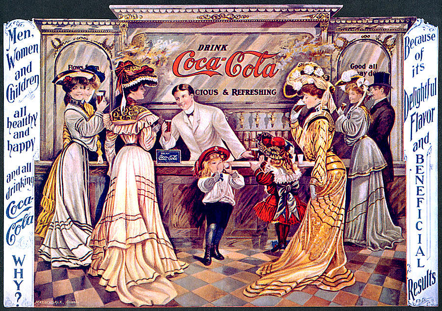 1890s Victorian Coca-Cola Classic Vintage Style Art Poster 18x24