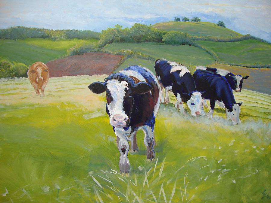 Cows #6 Painting by Mike Jory