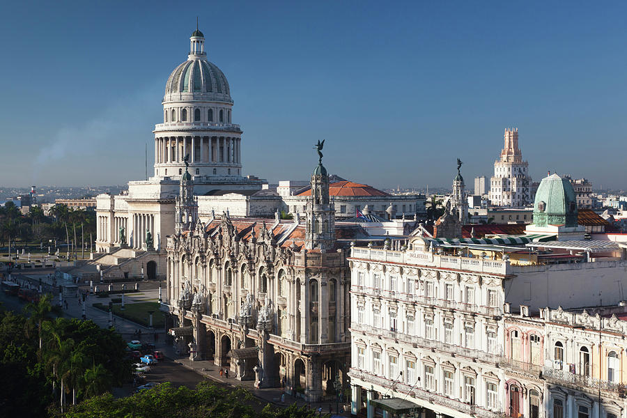 City Photograph - Cuba, Havana, Elevated City View #6 by Walter Bibikow