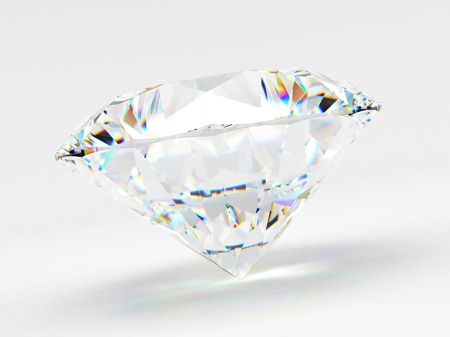 Diamond On White Background #6 Photograph by Sebastian Kaulitzki