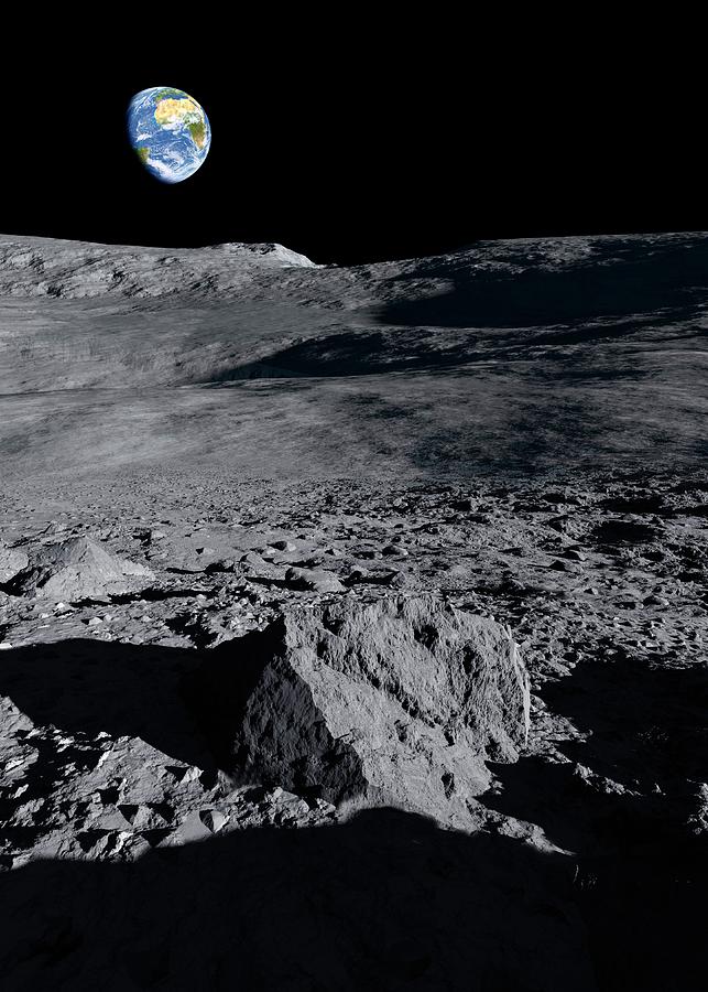 Earthrise Over The Moon #6 Photograph by Detlev Van Ravenswaay