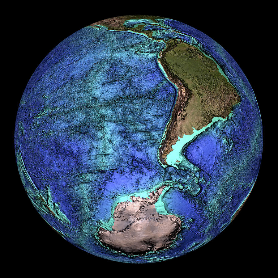 Earth's Topography Photograph by Noaa/science Photo Library - Fine Art ...