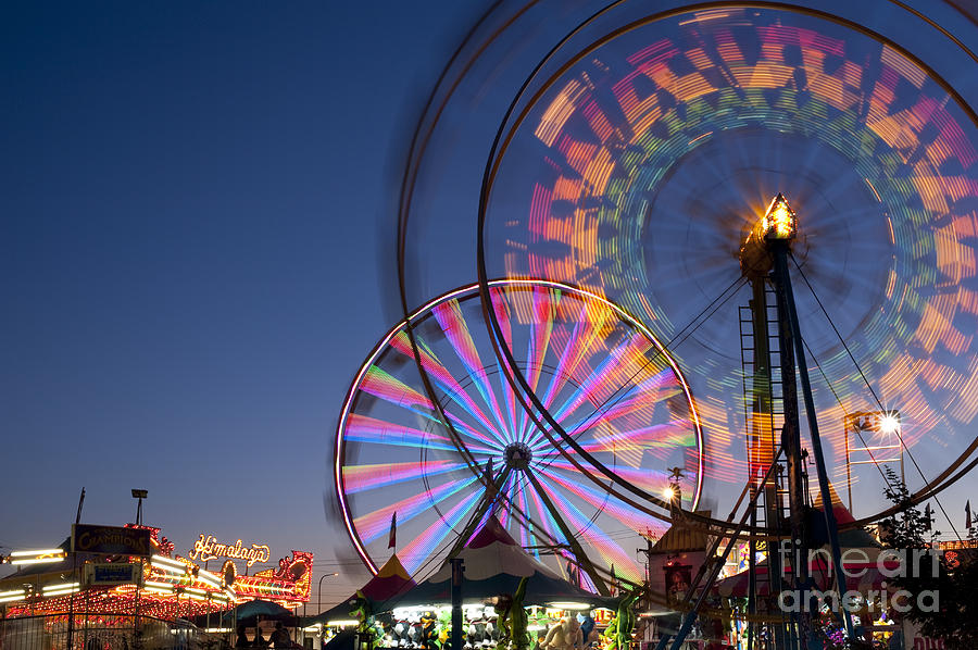 Evergreen State Fair With Ferris Wheel Photograph