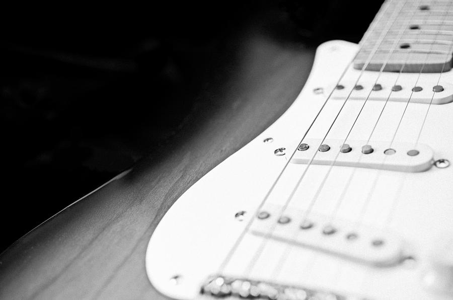 Fender Stratocaster Electric Guitar BW Photograph by Jani Bryson - Pixels