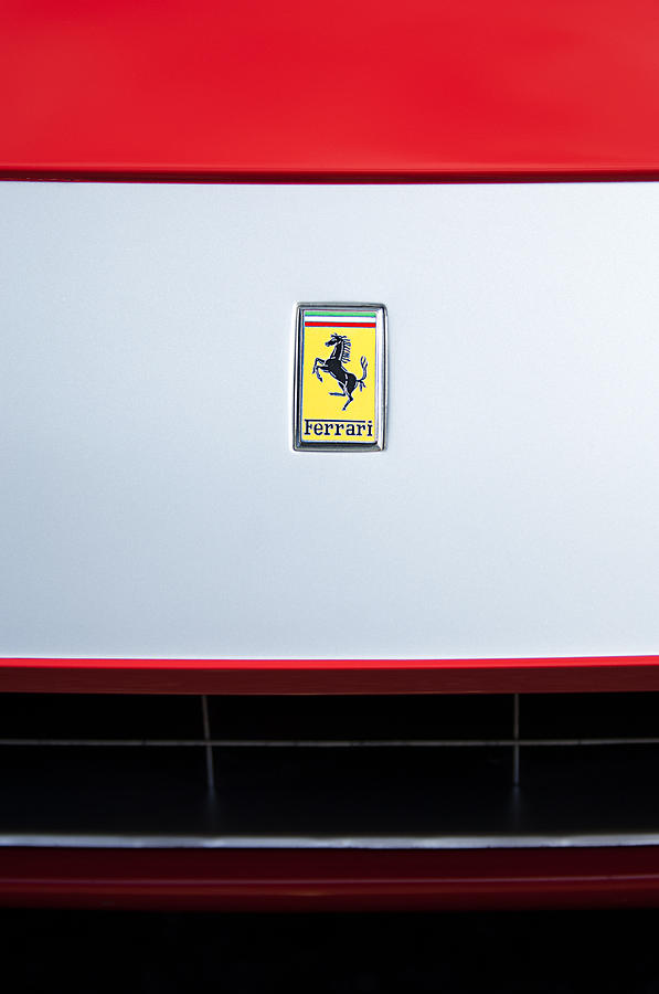 Car Photograph - Ferrari Hood Emblem #6 by Jill Reger