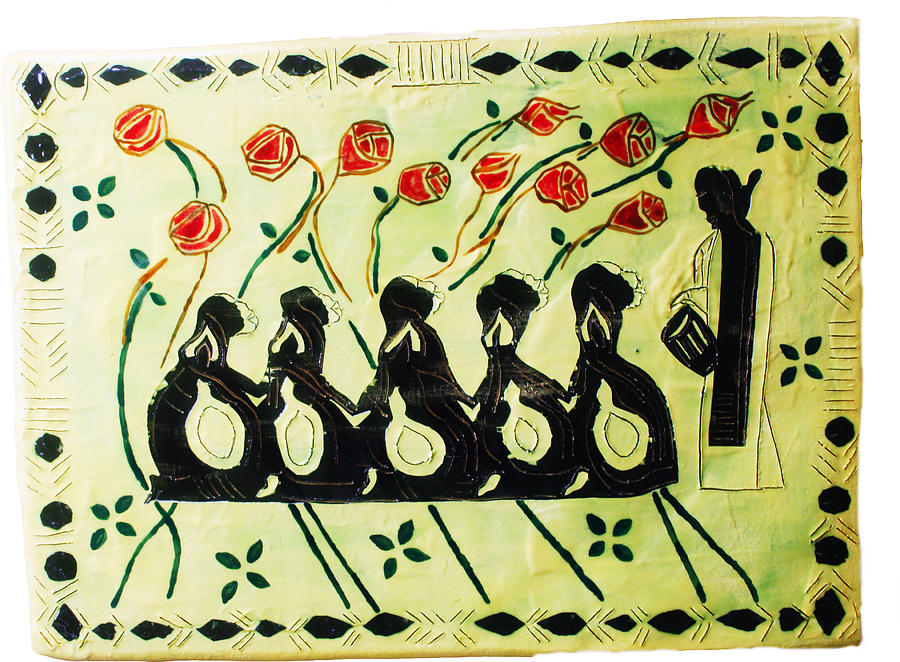 Five Wise Virgins #6 Ceramic Art by Gloria Ssali