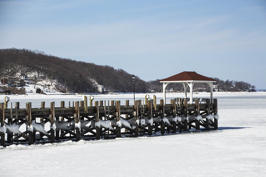 Frozen Northport Dock #6 Photograph by Susan Jensen