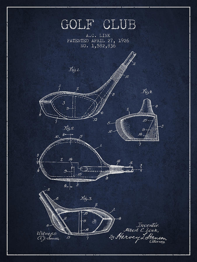 Golf Digital Art - Golf Club Patent Drawing From 1926 #10 by Aged Pixel