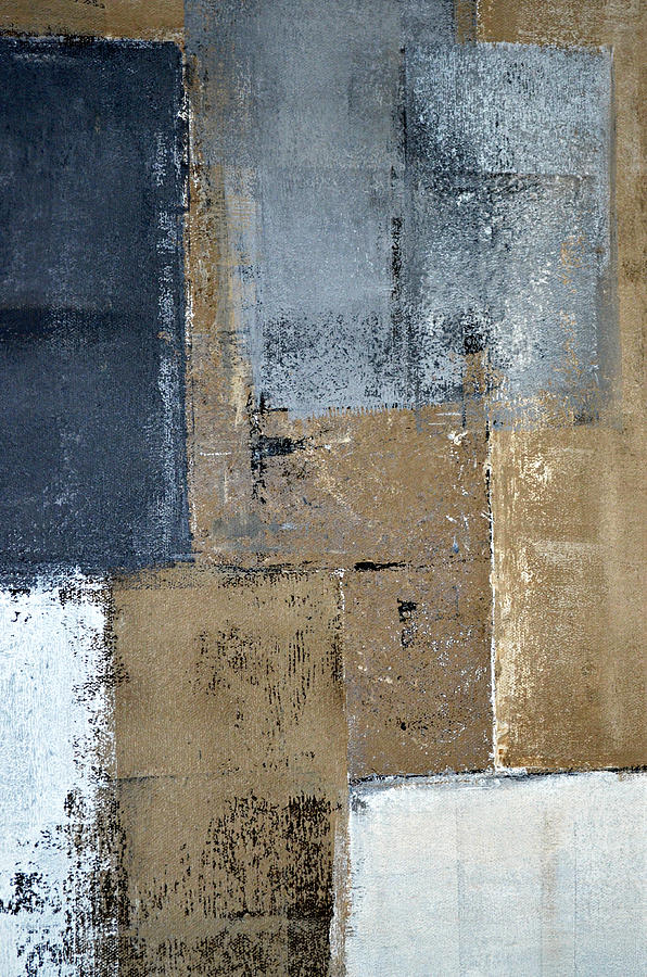 Abstract Painting - Visionary - Grey and Brown Abstract Art Painting by CarolLynn Tice