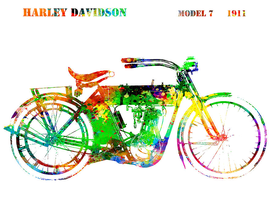 Harley Davidson Model 7 1911 #1 Digital Art by Patricia Lintner