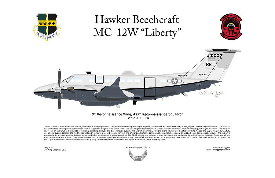 Hawker Beechcraft MC-12W Liberty #9 Digital Art by Arthur Eggers