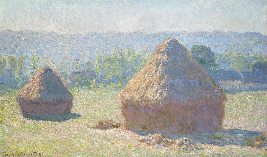 Haystacks #6 Painting by Claude Monet