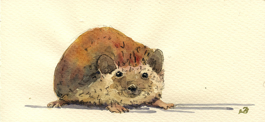 Wildlife Painting - Hedgehog #6 by Juan  Bosco