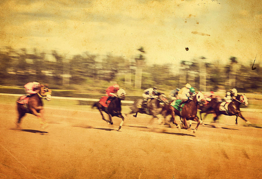 Horse Photograph - Horse Racing Motion Blur #6 by Roberto Adrian
