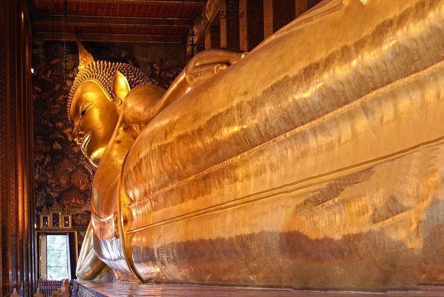 Images of the Reclining Buddha at Wat Pho #6 Digital Art by Carol Ailles