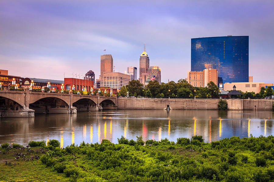 Indianapolis and the White River Photograph by Alexey Stiop