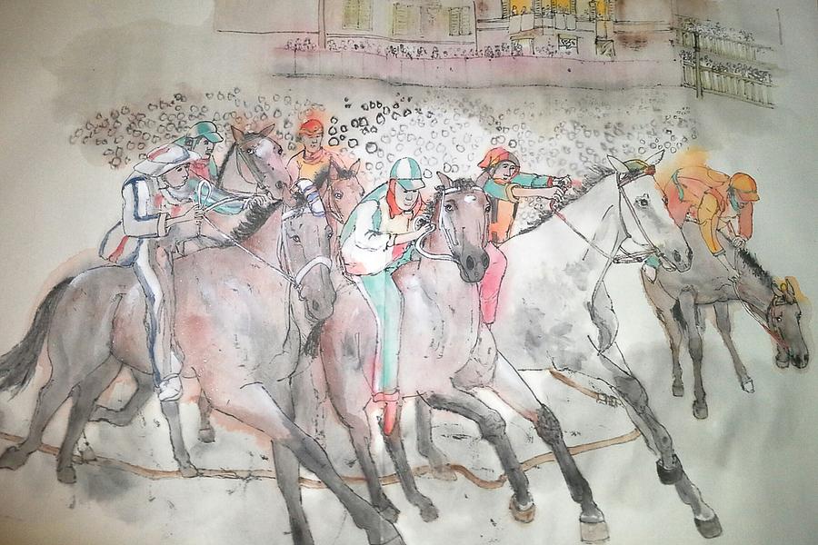 Italian il Palio horse race album #6 Painting by Debbi Saccomanno Chan