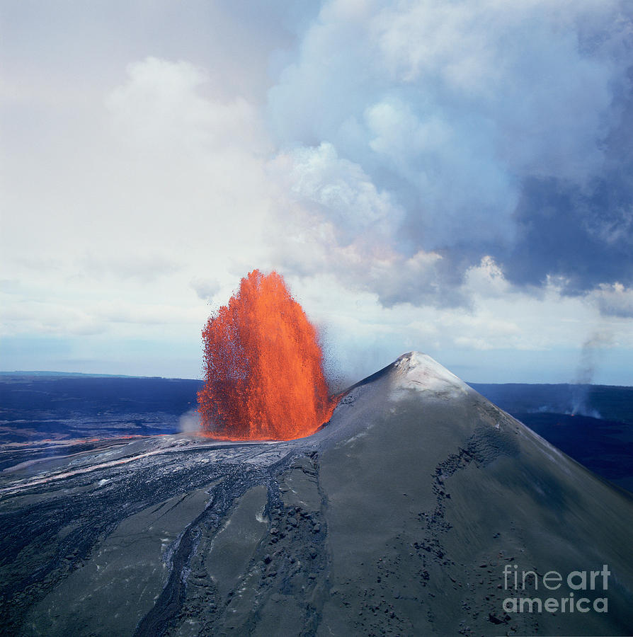 Lava Fountain At Kilauea Volcano, Hawaii #6 Photograph by Douglas Peebles