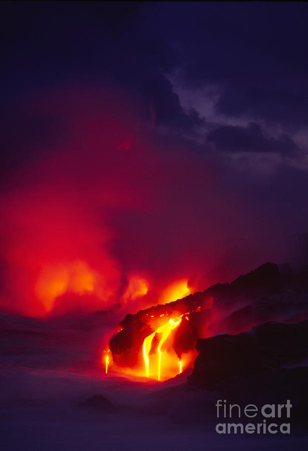 Lava Streams Into The Ocean, Kilauea #6 Photograph by Douglas Peebles