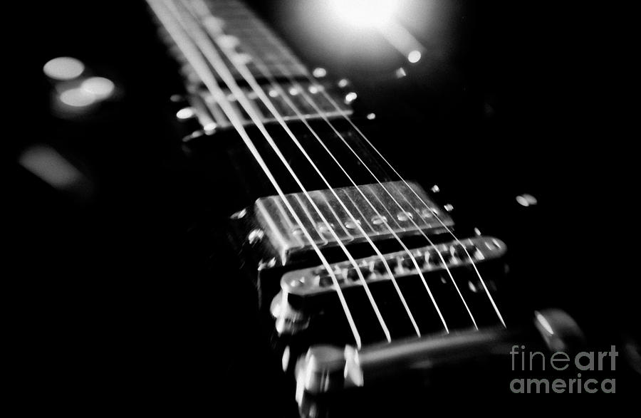 Les Paul Electric Guitar Black and White Artistic Image  #6 Photograph by Jani Bryson