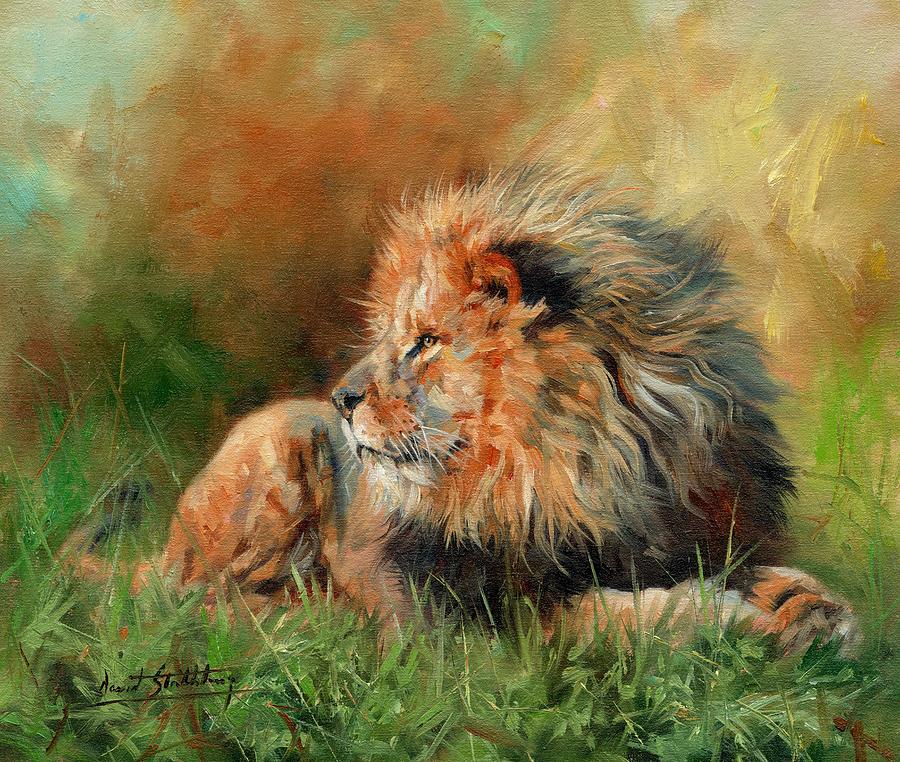 Lion #6 Painting by David Stribbling