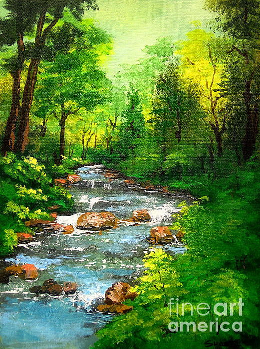 Nature Painting - Lithia  Park  #6 by Shasta Eone