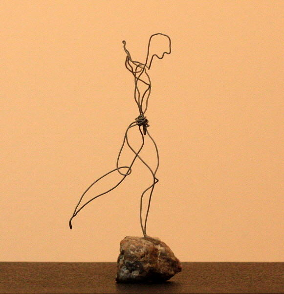 Man Sculpture - Man Jumping Rocks by Mel Drucker