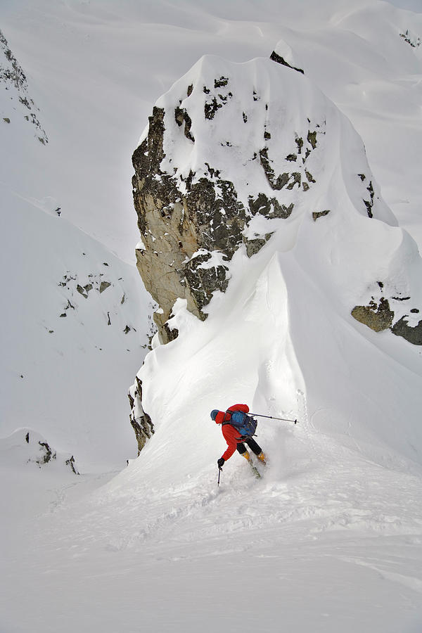 Man Skiing, Valhalla Mountain Touring Photograph by Whit Richardson ...