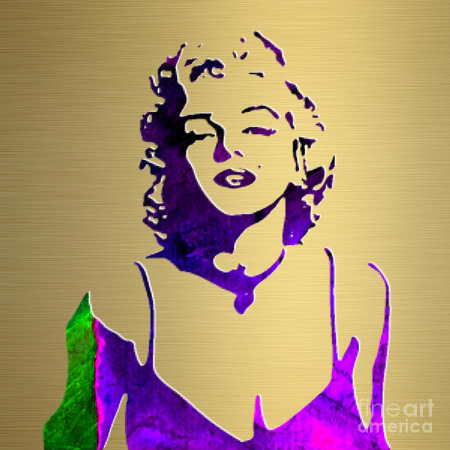 Marilyn Monroe Gold Series #6 Mixed Media by Marvin Blaine